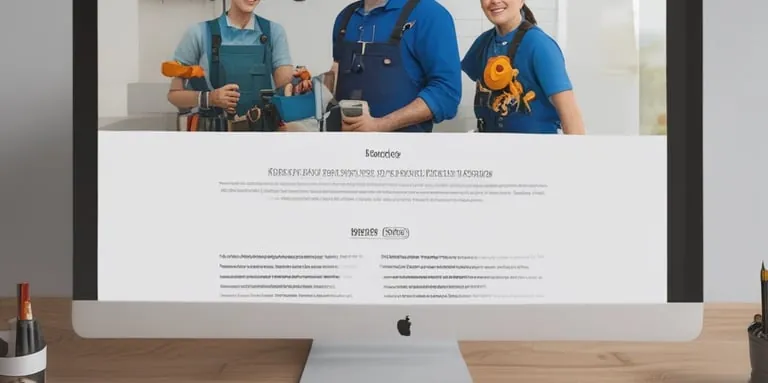 Maquette d'un site de plombier affichée sur un ordinateur